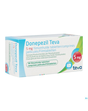 Donepezil teva  5,0 mg comp enrobe 98x  5,0 mg