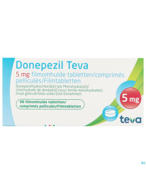 Donepezil teva  5,0 mg comp enrobe 98x  5,0 mg