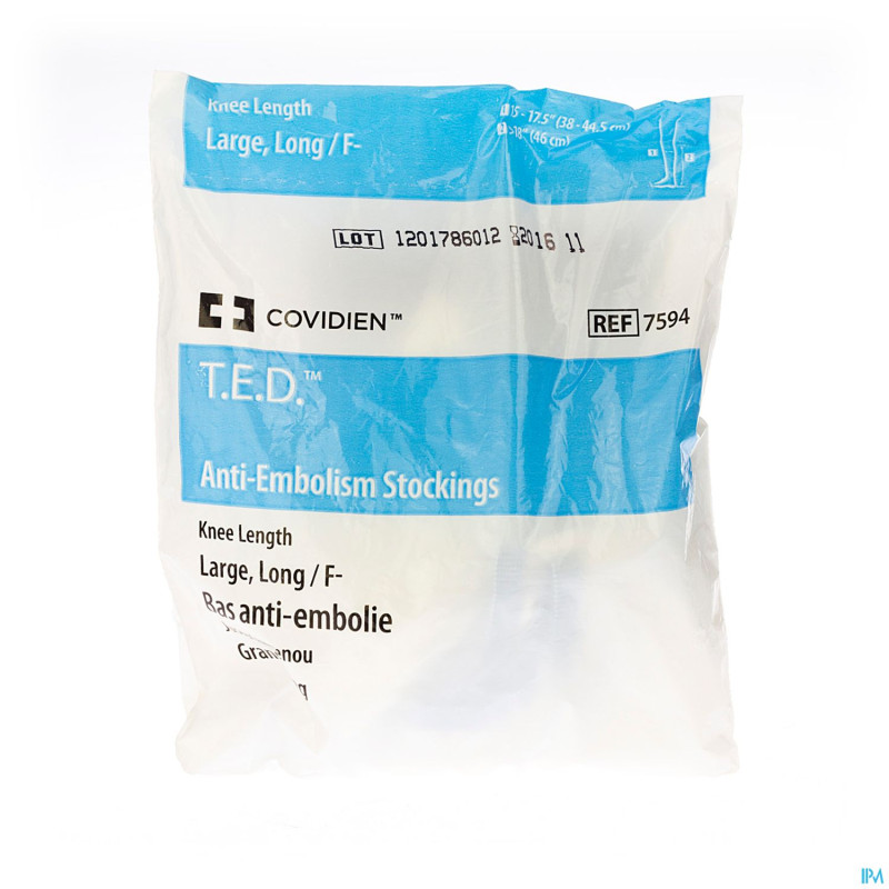 Rest.e.d. bas genou 7594  l xlong   blanc