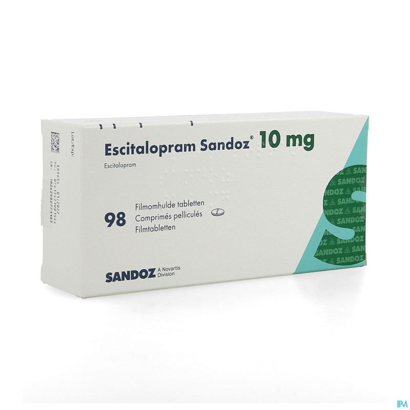 Escitalopram sandoz 10 mg comp pell 98 x 10 mg