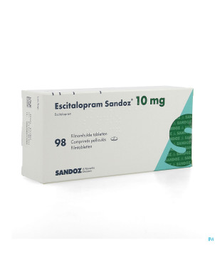 Escitalopram sandoz 10 mg comp pell 98 x 10 mg