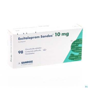 Escitalopram sandoz 10 mg comp pell 98 x 10 mg