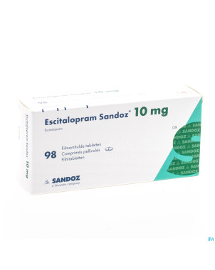 Escitalopram sandoz 10 mg comp pell 98 x 10 mg