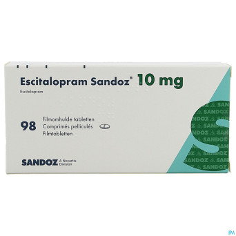 Escitalopram sandoz 10 mg comp pell 98 x 10 mg