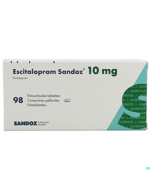 Escitalopram sandoz 10 mg comp pell 98 x 10 mg