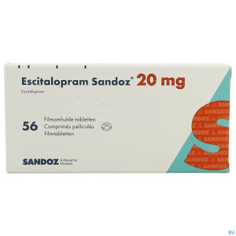 Escitalopram sandoz 20 mg comp pell 56 x 20 mg