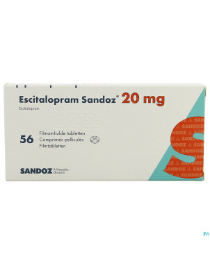 Escitalopram sandoz 20 mg comp pell 56 x 20 mg