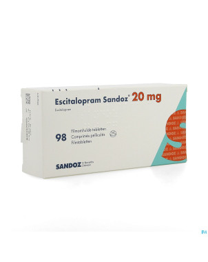 Escitalopram sandoz 20 mg comp pell 98 x 20 mg