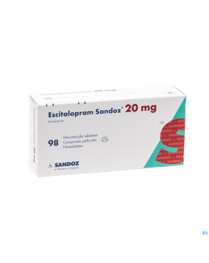 Escitalopram sandoz 20 mg comp pell 98 x 20 mg
