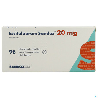Escitalopram sandoz 20 mg comp pell 98 x 20 mg
