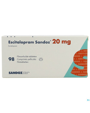 Escitalopram sandoz 20 mg comp pell 98 x 20 mg