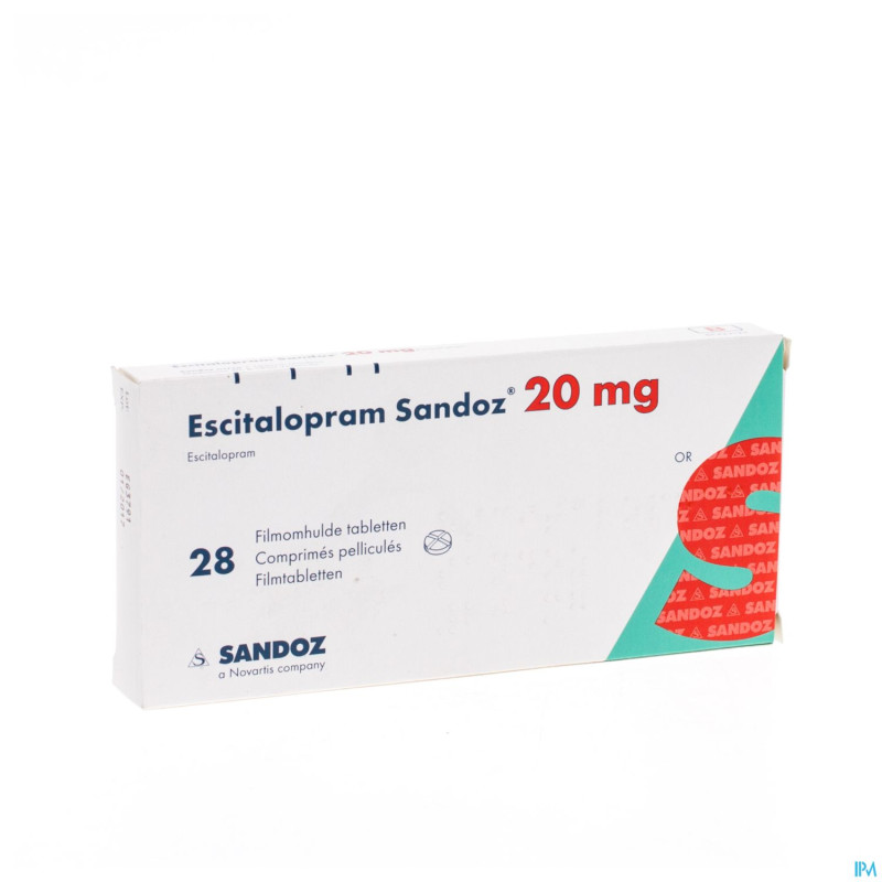 Escitalopram sandoz 20 mg comp pell 28 x 20 mg
