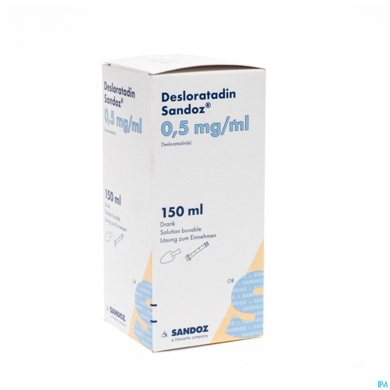 Desloratadine sandoz 150 ml susp 0,5 mg