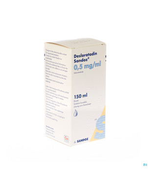 Desloratadine sandoz 150 ml susp 0,5 mg
