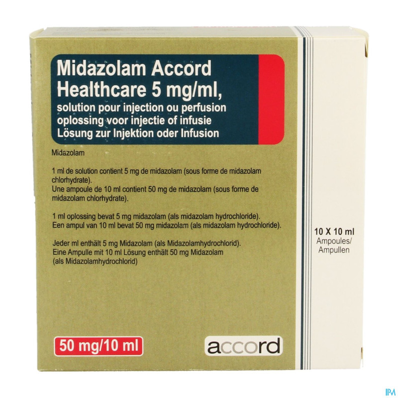 Midazolam accord 5mg/ml sol inj amp 10x10ml