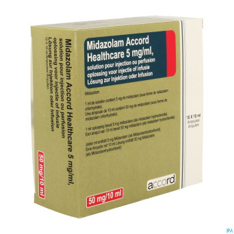Midazolam accord 5mg/ml sol inj amp 10x10ml