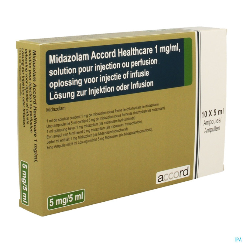 Midazolam accord 1mg/ml sol inj amp 10x 5ml