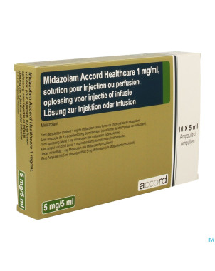 Midazolam accord 1mg/ml sol inj amp 10x 5ml