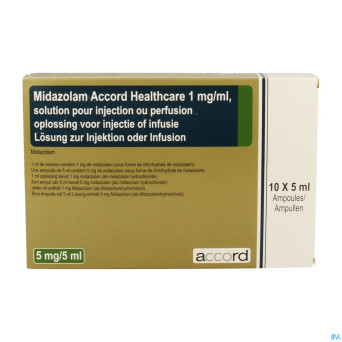 Midazolam accord 1mg/ml sol inj amp 10x 5ml