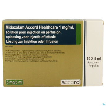 Midazolam accord 1mg/ml sol inj amp 10x 5ml