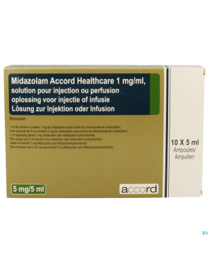 Midazolam accord 1mg/ml sol inj amp 10x 5ml