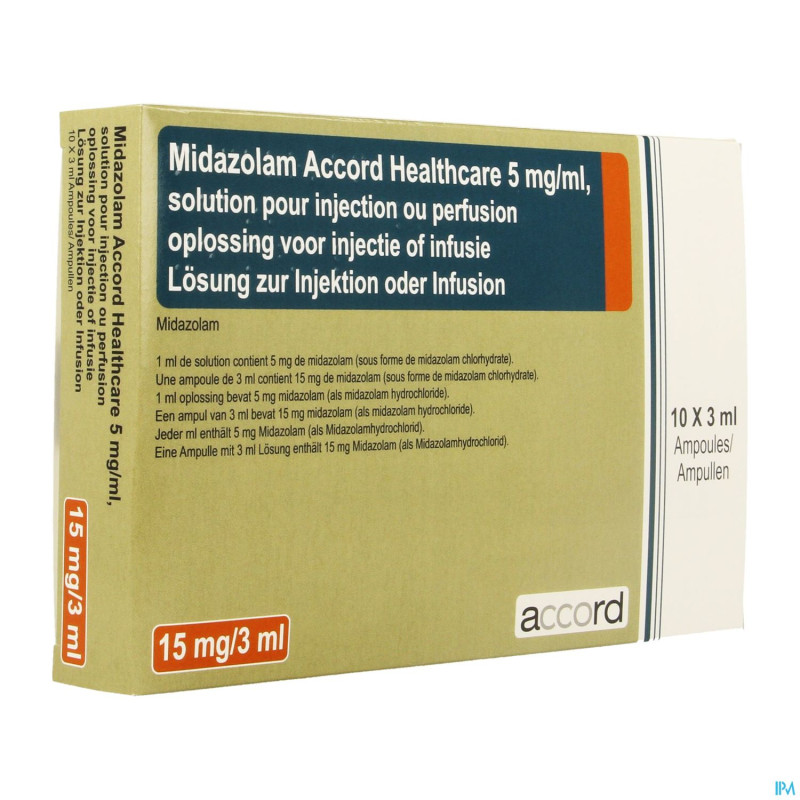 Midazolam accord 5mg/ml sol inj amp 10x 3ml
