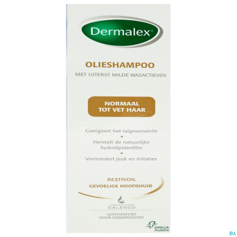 Dermalex shamp huile chev normaux a gras 250 ml