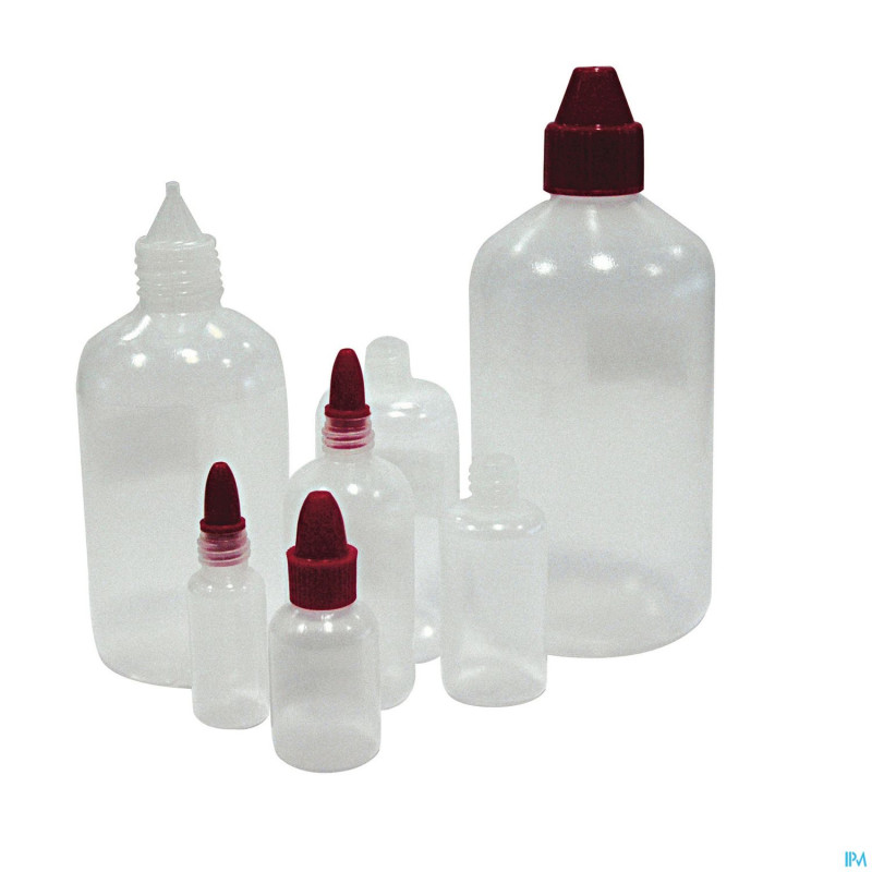 Flacon ldpe souple+topet+caps coniq. 250ml 12 fag