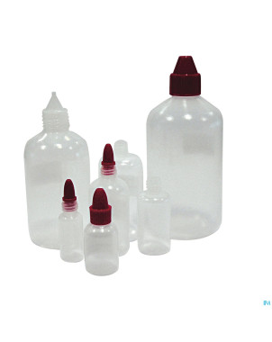 Flacon ldpe souple+topet+caps coniq. 250ml 12 fag