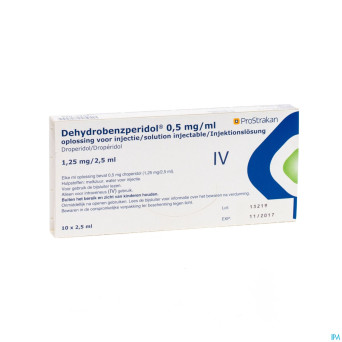 Dehydrobenzperidol 1,25mg/2,5 ml iv amp 10