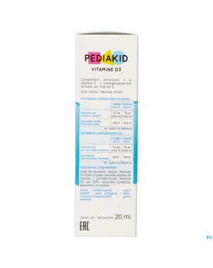 Pediakid vitamine d3 sol buv fl 20ml