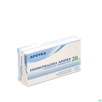 Esomeprazole 20mg apotex comp gastro resist  28