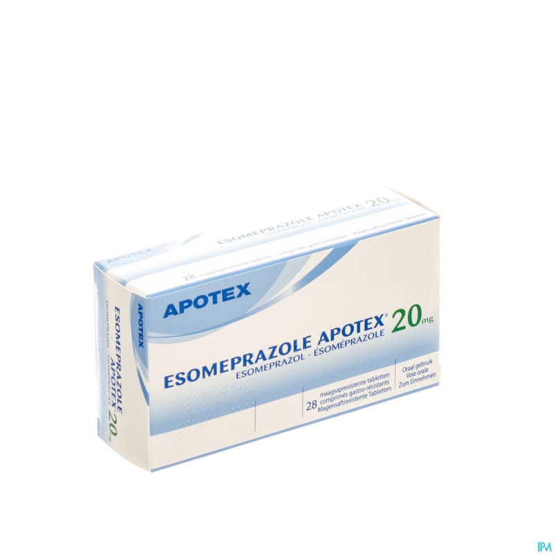 Esomeprazole 20mg apotex comp gastro resist  28