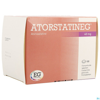 Atorstatineg 40 mg comp pell 100