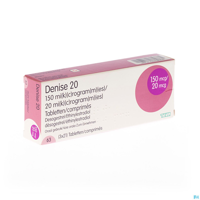 Denise 20 150mcg/20mcg teva comp  63