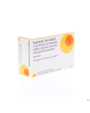 Ropinirol teva 2 mg comp pell  28 x 2 mg