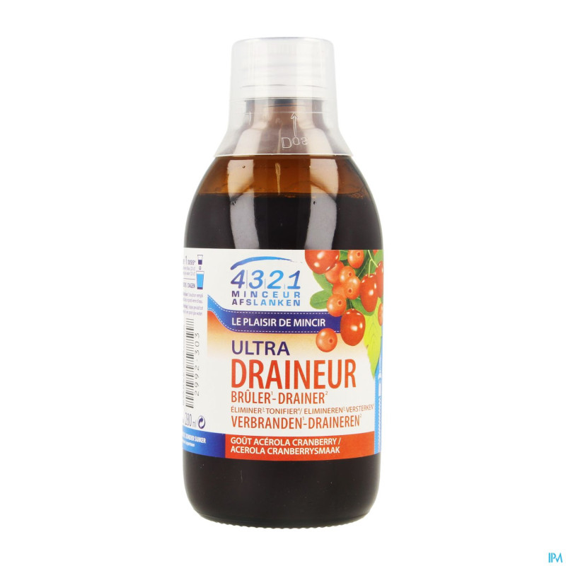 4321 ultra draineur acerola-cranberry 280ml