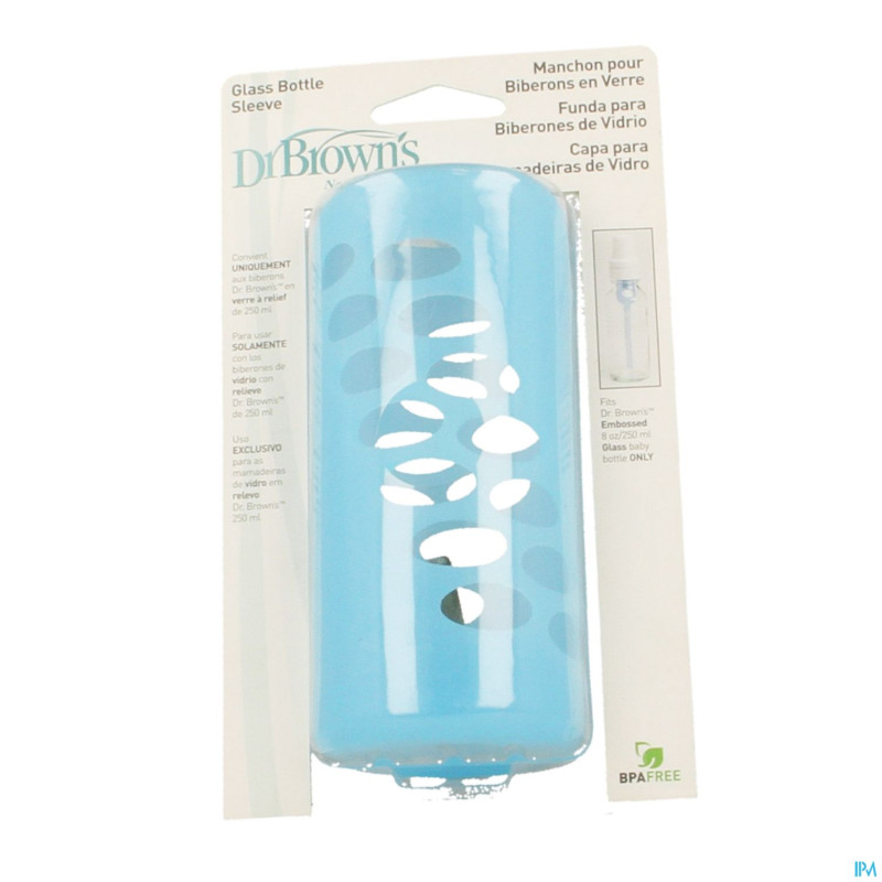 Dr brown manchon bleu pr biber verre 240ml 1 escos
