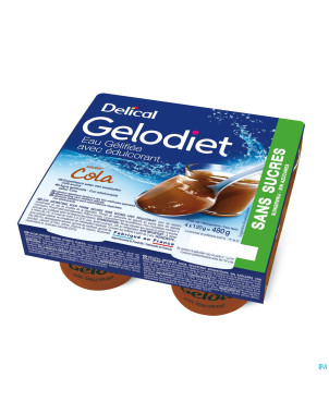 Gelodiet eau gel. edulcorant cola pot 4x120g