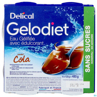 Gelodiet eau gel. edulcorant cola pot 4x120g