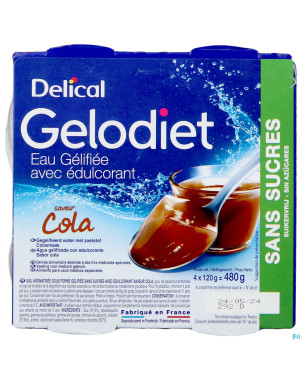 Gelodiet eau gel. edulcorant cola pot 4x120g