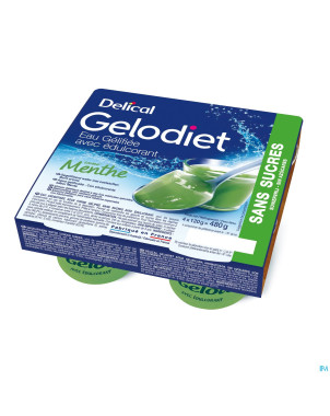Gelodiet eau gel. edulcorant menthe pot 4x120g