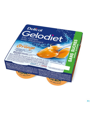 Gelodiet eau gel. edulcorant orange pot 4x120g