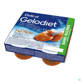 Gelodiet eau gel. edulcorant the peche pot 4x120g