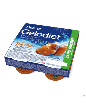 Gelodiet eau gel. edulcorant the peche pot 4x120g