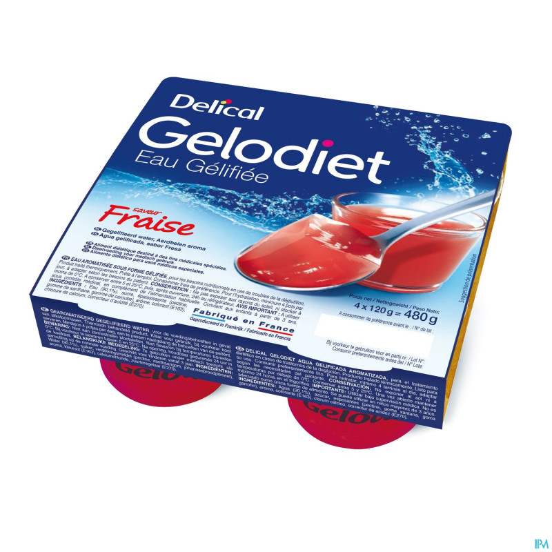 Gelodiet eau gel. sucree fraise pot 4x120g