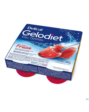 Gelodiet eau gel. sucree fraise pot 4x120g