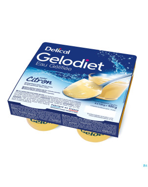 Gelodiet eau gel. sucree citron pot 4x120g