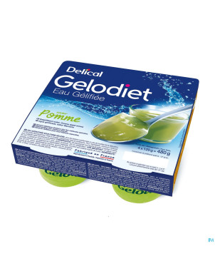 Gelodiet eau gel. sucree pomme verte pot 4x120g