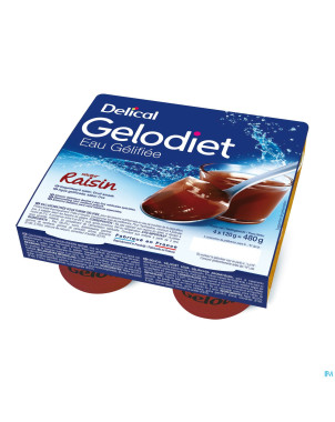 Gelodiet eau gel. sucree raisin  pot 4x120g